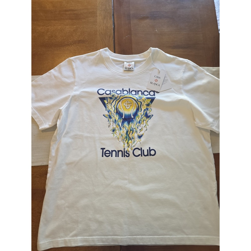 CASABLANCA Tennis Club White Triangle T-Shirt New & Authentic XL